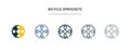 Bicycle sprockets icon in different style vector illustration. two colored and black bicycle sprockets vector icons designed in Royalty Free Stock Photo