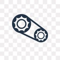 Bicycle sprockets vector icon isolated on transparent background