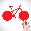 Bicycle sticker in hand Royalty Free Stock Photo