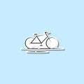 Bicycle sticker icon. Simple thin line, outline vector of travel icons for ui and ux, website or mobile application