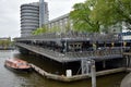 Bicycle storage above the IJ lake in Amsterdam