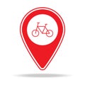 bicycle store map pin icon. Element of warning navigation pin icon for mobile concept and web apps. Detailed bicycle store map pin