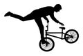 Bicycle stunts silhouette.