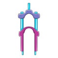 Bicycle suspension fork icon, cartoon style