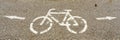 Bicycle symbol on a bike path Royalty Free Stock Photo