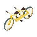 Bicycle tandem icon, cartoon style