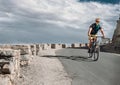 Bicycle tarveler ride on the road Royalty Free Stock Photo
