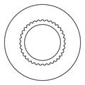 Bicycle tire bike tyre motorcycle parts wheel rubber compound icon in circle round black color vector illustration image outline Royalty Free Stock Photo