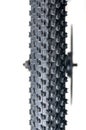 bicycle tire close up on white background Royalty Free Stock Photo