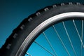 Bicycle tire and spoke wheel Royalty Free Stock Photo