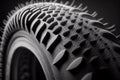 Bicycle tires close-up. AI Generated