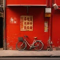 House town building asia architecture bike bicycle street old background travel tradition city Royalty Free Stock Photo