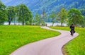 Bicycle track on Danube river in Austria Royalty Free Stock Photo