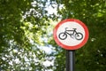Bicycle traffic sign on a pole in London, 2025 Royalty Free Stock Photo