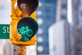 Bicycle traffic signal, road bike, free bike zone or area Royalty Free Stock Photo