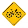 Bicycle Traffic Warning Sign. 3d Rendering Royalty Free Stock Photo