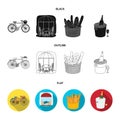 Bicycle, transport, vehicle,cafe .France country set collection icons in black,flat,outline style vector symbol stock