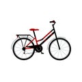 Bicycle with a trunk for travel and city trips. Bike for travel. Hobby. Flat style Vector Illustration