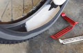 Bicycle tubeless tire Royalty Free Stock Photo