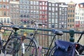 Bicycle and typical architecture in Amsterdam, Netherlands