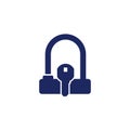 Bicycle U-Lock and key icon Royalty Free Stock Photo