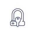 Bicycle U-Lock and key line icon Royalty Free Stock Photo