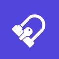 Bicycle U-Lock and key vector icon Royalty Free Stock Photo