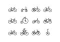 Bicycle icons in thin line style with editable stroke Royalty Free Stock Photo