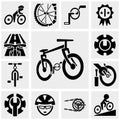 Bicycle vector icons set on gray Royalty Free Stock Photo
