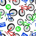 Bicycle vector pattern vector illustration. Fabric, wrapping paper,