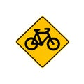 Bicycle warning sign