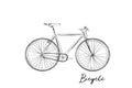 Bicycle watercolor sketch. hand drawn city bike Royalty Free Stock Photo