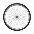 Bicycle wheel isolated on white background. Side view. 3d rendering Royalty Free Stock Photo