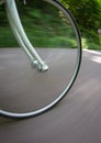 Bicycle wheel in motion Royalty Free Stock Photo