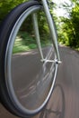 Bicycle wheel in motion Royalty Free Stock Photo