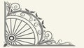 Bicycle Wheel Spoke Corner Frame Decoration, vector design Generative AI Royalty Free Stock Photo