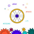 Bicycle wheel spokes filled line icon, simple illustration Royalty Free Stock Photo