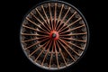 bicycle wheel with spokes and rim isolated on black Royalty Free Stock Photo