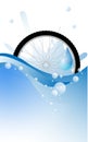 Bicycle wheel on water