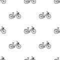 A bicycle with wheels and basket. The eco-friendly transport.Different Bicycle single icon in black style vector Royalty Free Stock Photo