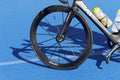 Bicycle wheels on triathlete bicycle