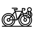 Bicycle wired parking icon outline vector. Park area Royalty Free Stock Photo