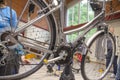 A bicycle workshop offers a space in which bicycles can be repaired