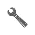 Grunge icon - Bicycle wrench Royalty Free Stock Photo