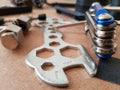 Bicycle wrench and multitool for bike repair Royalty Free Stock Photo