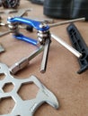 Bicycle wrench and multitool for bike repair Royalty Free Stock Photo