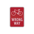 bicycle wrong way road sign. Vector illustration decorative design Royalty Free Stock Photo