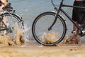 Bicycles on the beach Royalty Free Stock Photo