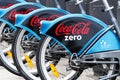 Bicycles with Coca Cola Zero logo in 08. September 2014, Dublin