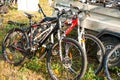 Bicycles at a cycling competition